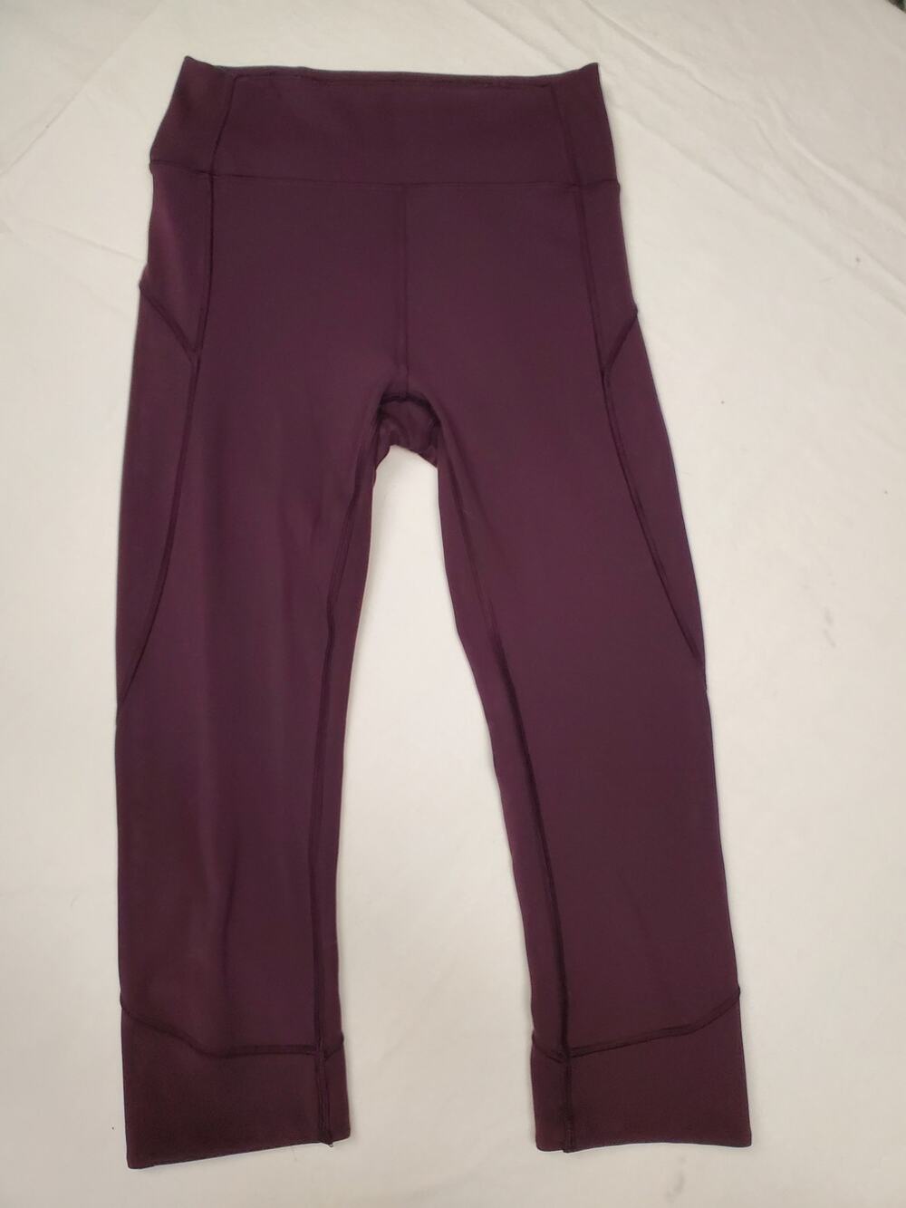 Lululemon Align Crop Leggings Red Merlot Size 6 Side Pockets